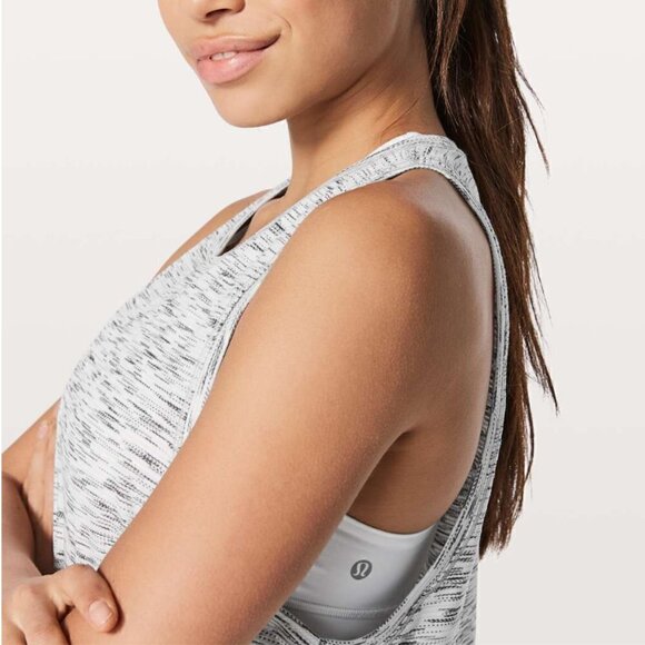 Lululemon Run Muscle Tank Black Grey White 4 NWOT - Picture 3 of 9